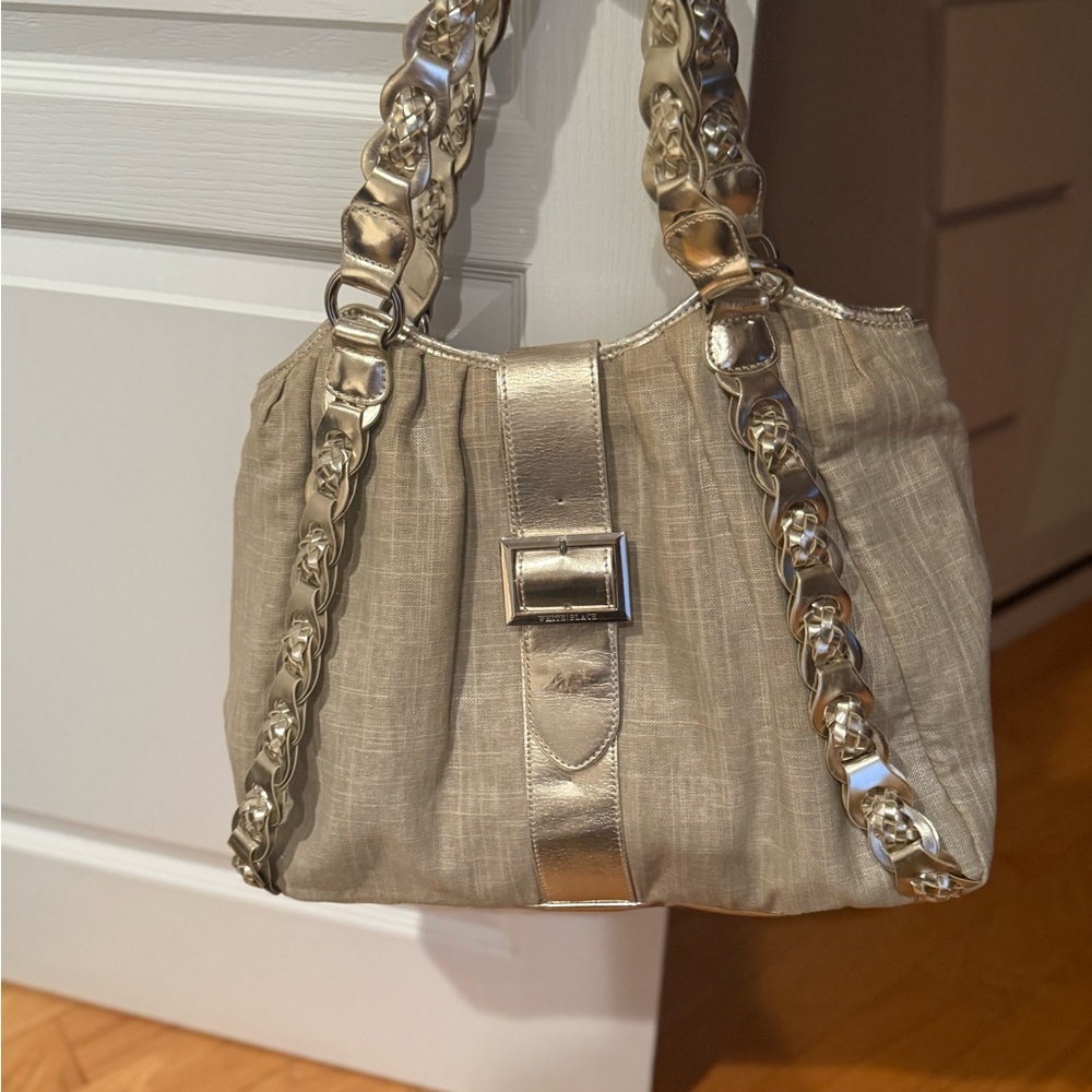 White House Black Market Silver and Gray Shoulder Bag